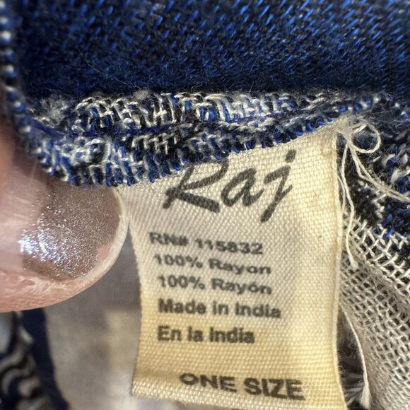 Raj Bohemian Fringe Vest One Size EUC Blue Gray Paisley Boho One Size - Picture 6 of 6